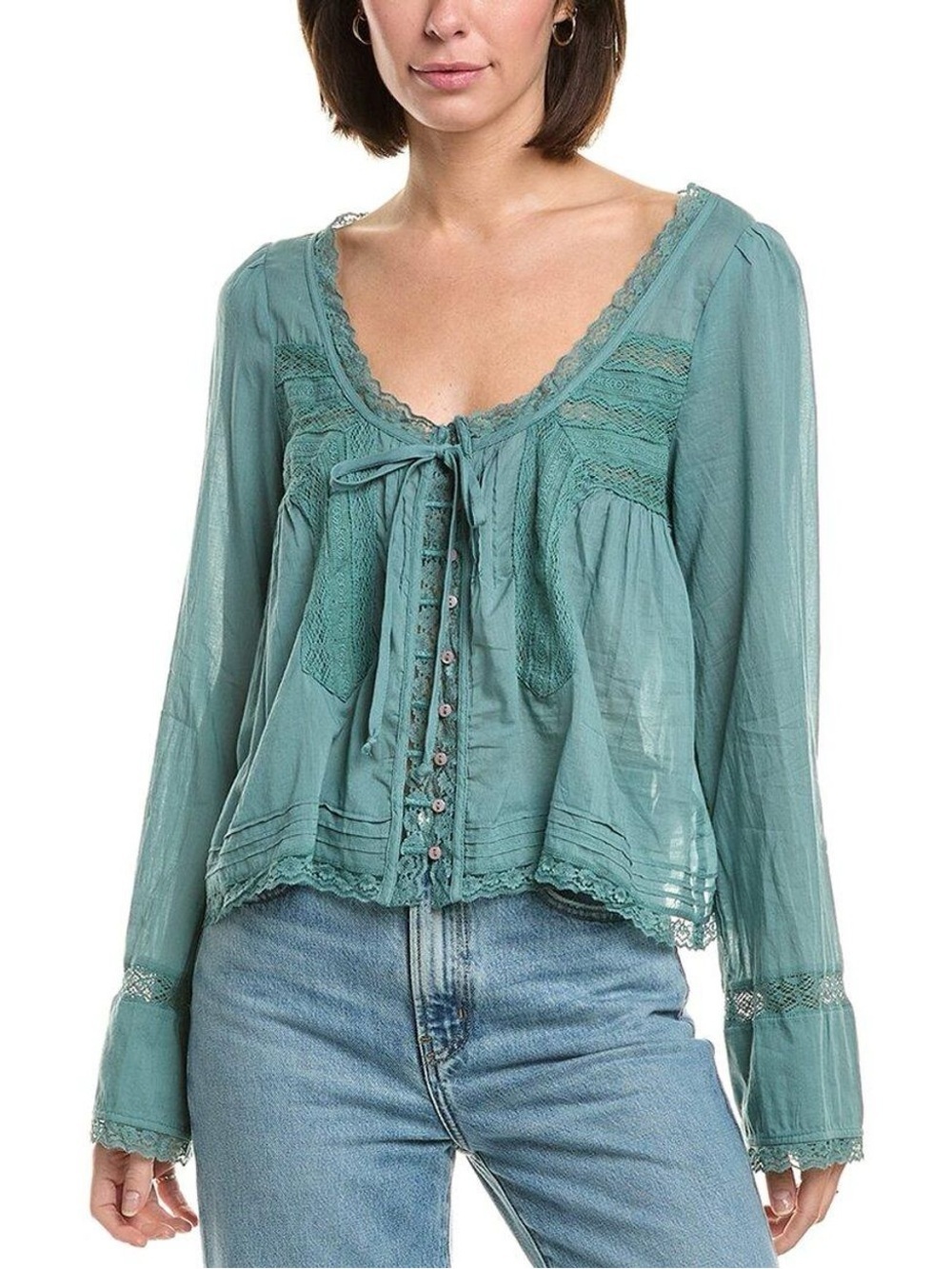 Free People Forevermore Long-Sleeve Top Size XL - Picture 2 of 13